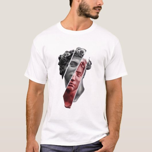 Fragmented Portrait Tee – Modern Abstract Aestheti Tシャツ (正面)