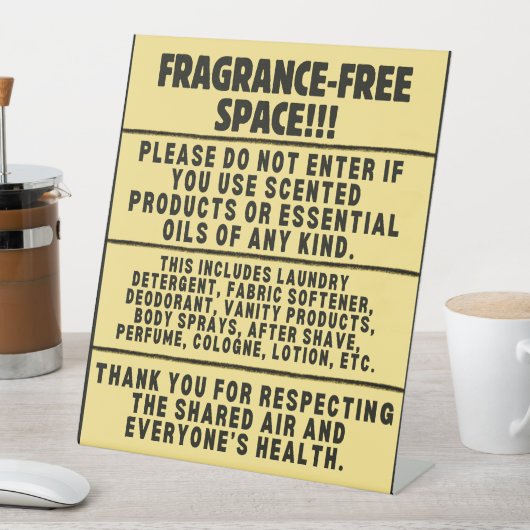 Fragrance-Free Desk Sign 台座サイン (インサイチュ)
