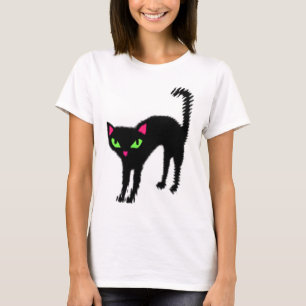 Fraidy猫の黒猫のカッコいい猫のかわいらしい子猫の子ネコ Tシャツ