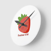 Fraise Fraîcheur d'été ラウンド壁時計 (傾斜)