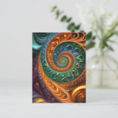 fraktal und farbenfroh, moderne und geometrisch ポストカード (スタンド正面)