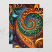 fraktal und farbenfroh, moderne und geometrisch ポストカード (正面/裏面)