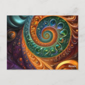 fraktal und farbenfroh, moderne und geometrisch ポストカード (裏面)