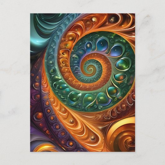 fraktal und farbenfroh, moderne und geometrisch ポストカード (正面)