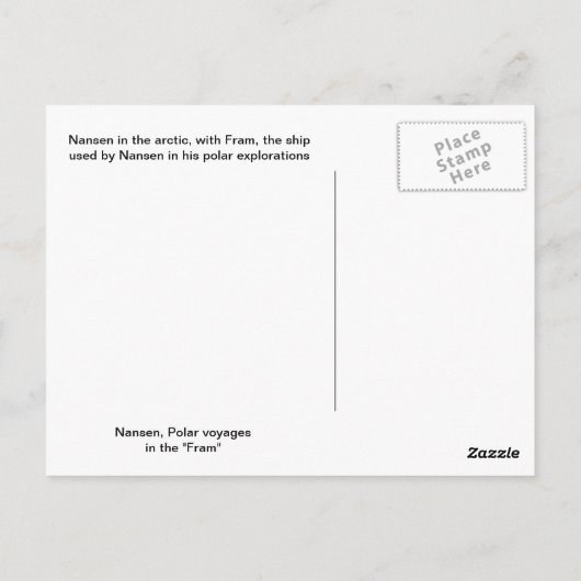 Framの北極の氷のNansenの船、 ポストカード (裏面)