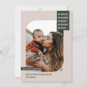 Frame モダン Year Review 1フォトクリスマスタン シーズンカード (正面)