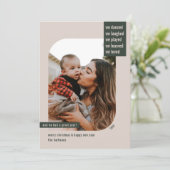 Frame モダン Year Review 1フォトクリスマスタン シーズンカード (スタンド正面)