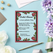 Frame and Red Roses Bridal Shower アクリル招待状 (インサイチュ (ウェディング))