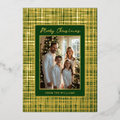 Frame Foil Christmas Card Template Customize Green 箔シーズンカード (正面)