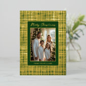 Frame Foil Christmas Card Template Customize Green 箔シーズンカード (立ち正面)