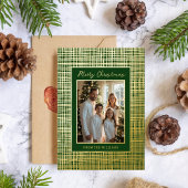 Frame Foil Christmas Card Template Customize Green 箔シーズンカード