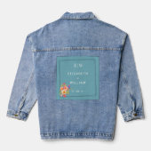 Frame with Roses, Wedding style on retro blue デニムジャケット (裏面)