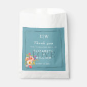  Frame with Roses, Wedding style on retro blue フェイバーバッグ (正面)