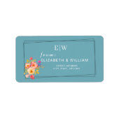  Frame with Roses, Wedding style on retro blue ラベル (正面)