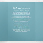  Frame with Roses, Wedding style on retro blue 三つ折りプログラム (内部中)