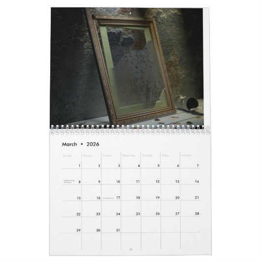 FRAMED 12-month Calendar カレンダー (3月 2026)