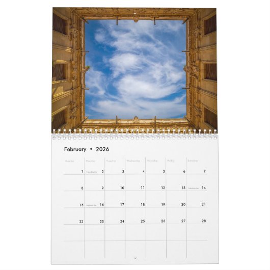 FRAMED 12-month Calendar カレンダー (2月 2026)