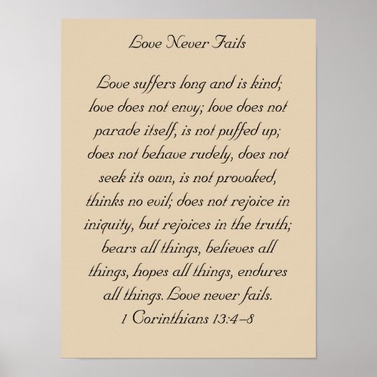 Framed Bible Verse Artwork, 1 Corinthians 13, Love ポスター (正面)
