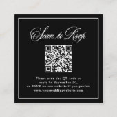 Framed Black Italian Elegance | RSVP with QR Code エンクロージャーカード (正面)
