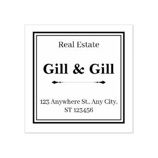 Framed Business Address Stamp with Company Name ラバースタンプ