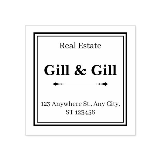 Framed Business Address Stamp with Company Name ラバースタンプ (インプリント)
