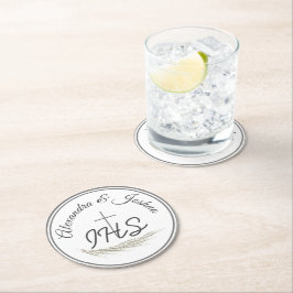 Framed Catholic Bible 結婚 Verse's ラウンドペーパーコースター