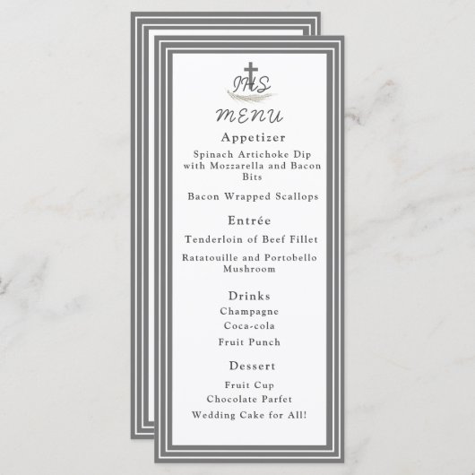 Framed Catholic Bible Verse Themed Menu Card (正面/裏面)