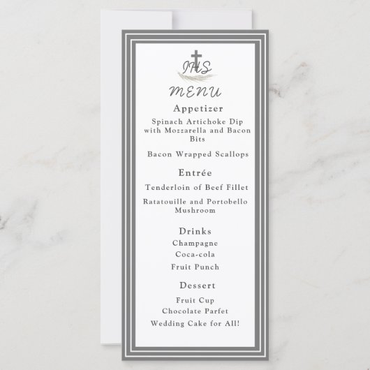 Framed Catholic Bible Verse Themed Menu Card (正面)