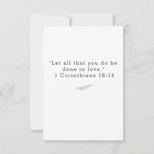 Framed Catholic Bible Verse Wedding RSVPカード (裏面)