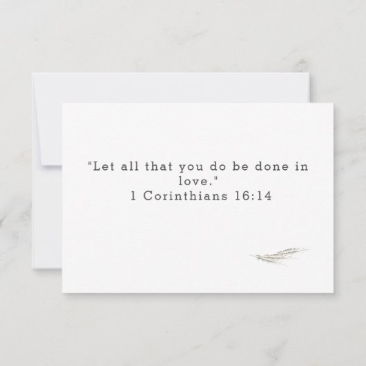 Framed Catholic Bible Verse Wedding RSVPカード (裏面)