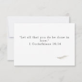 Framed Catholic Bible Verse Wedding RSVPカード (裏面)