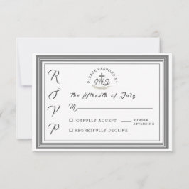 Framed Catholic Bible Verse Wedding RSVPカード