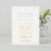 Framed Elegant Monogram Gold Foil Wedding Invite 箔招待状 (立ち正面)
