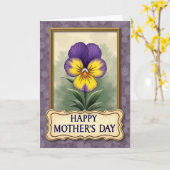 Framed Floral Mothers Day Card カード (黄色い花)