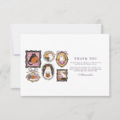 Framed Ghost & Cat Halloween 1st Birthday サンキューカード (正面)