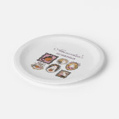 Framed Ghost & Cat Halloween 1st Birthday ペーパープレート (アングル)