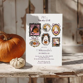 Framed Ghost & Cat Halloween 1st Birthday 招待状