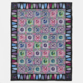 Framed Hearts Patchwork Fleece Blanket フリースブランケット (正面)
