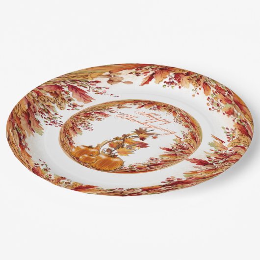 Framed In Color紅葉感謝プレート ペーパープレート (アングル)