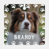 Framed Pet Name 2 Photo メタルオーナメント (正面)