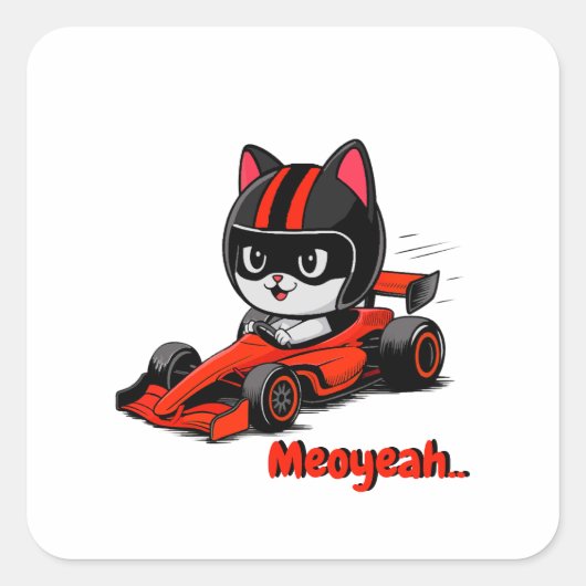 Framed Pet Tag Cat pilot スクエアシール (正面)