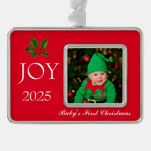Framed Photo Ornament-Baby's First  シルバープレートフレームオーナメント (正面)