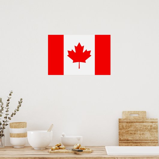 Framed print with Flag of Canada ポスター (キッチン)
