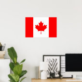 Framed print with Flag of Canada ポスター (ホームオフィス)