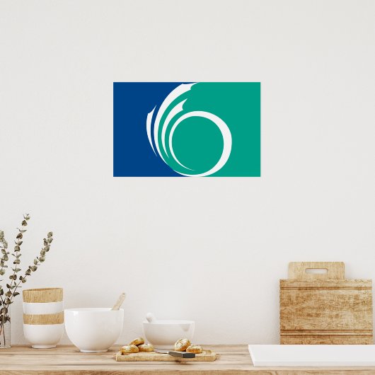 Framed print with Flag of Ottawa, Canada ポスター (キッチン)