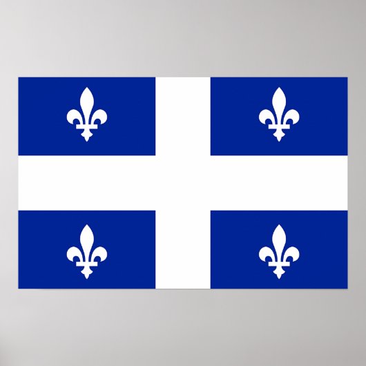 Framed print with Flag of Quebec, Canada ポスター (正面)