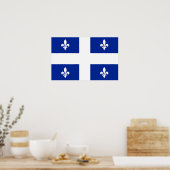 Framed print with Flag of Quebec, Canada ポスター (キッチン)