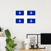 Framed print with Flag of Quebec, Canada ポスター (ホームオフィス)