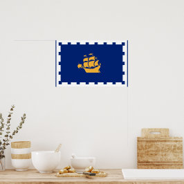 Framed print with Flag of Quebec City, Canada ポスター