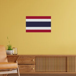 Framed print with Flag of Thailand ポスター